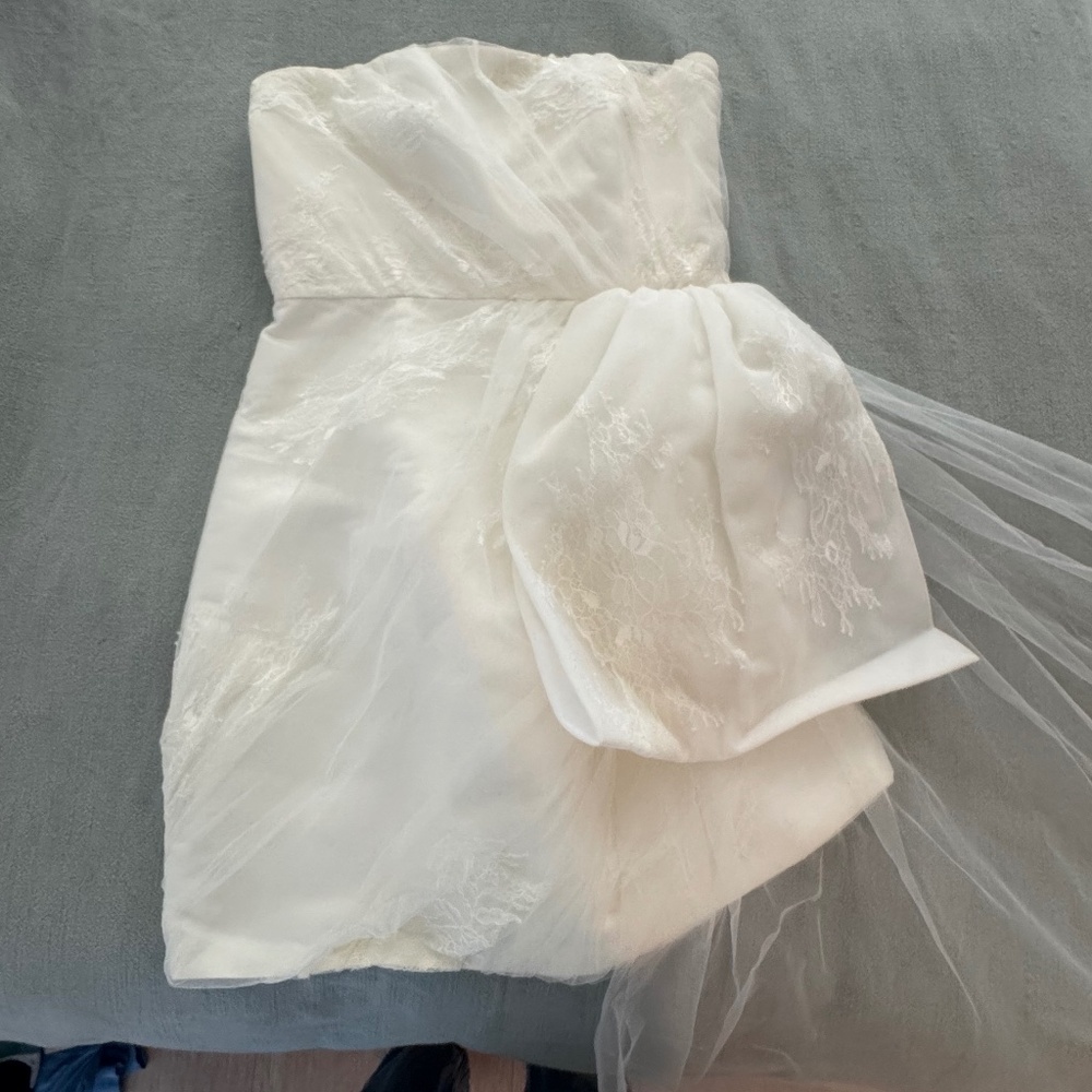 NWT BHLDN Sachin & Babi Felicity Strapless Side Bow Mini Dress